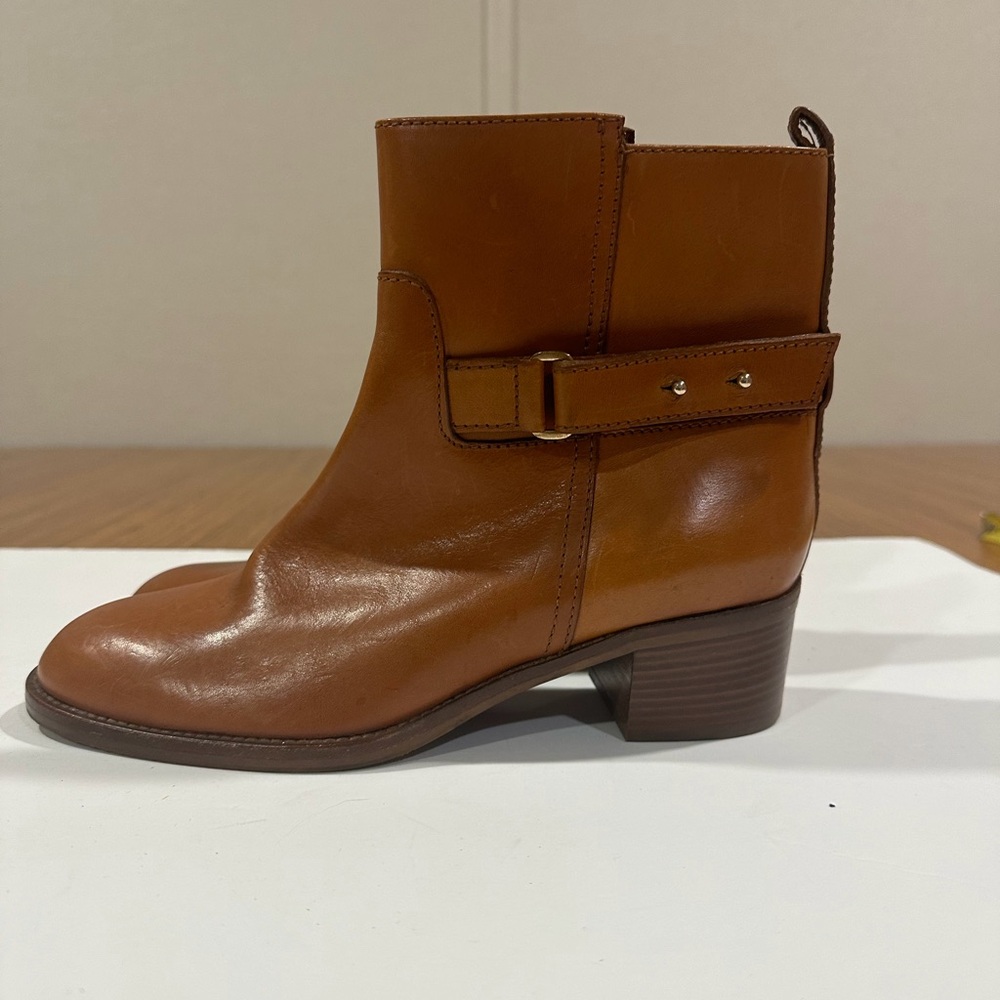 J. CREW Tan Leather Ankle Booties